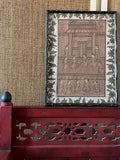 Mughal silk miniature with court scene
