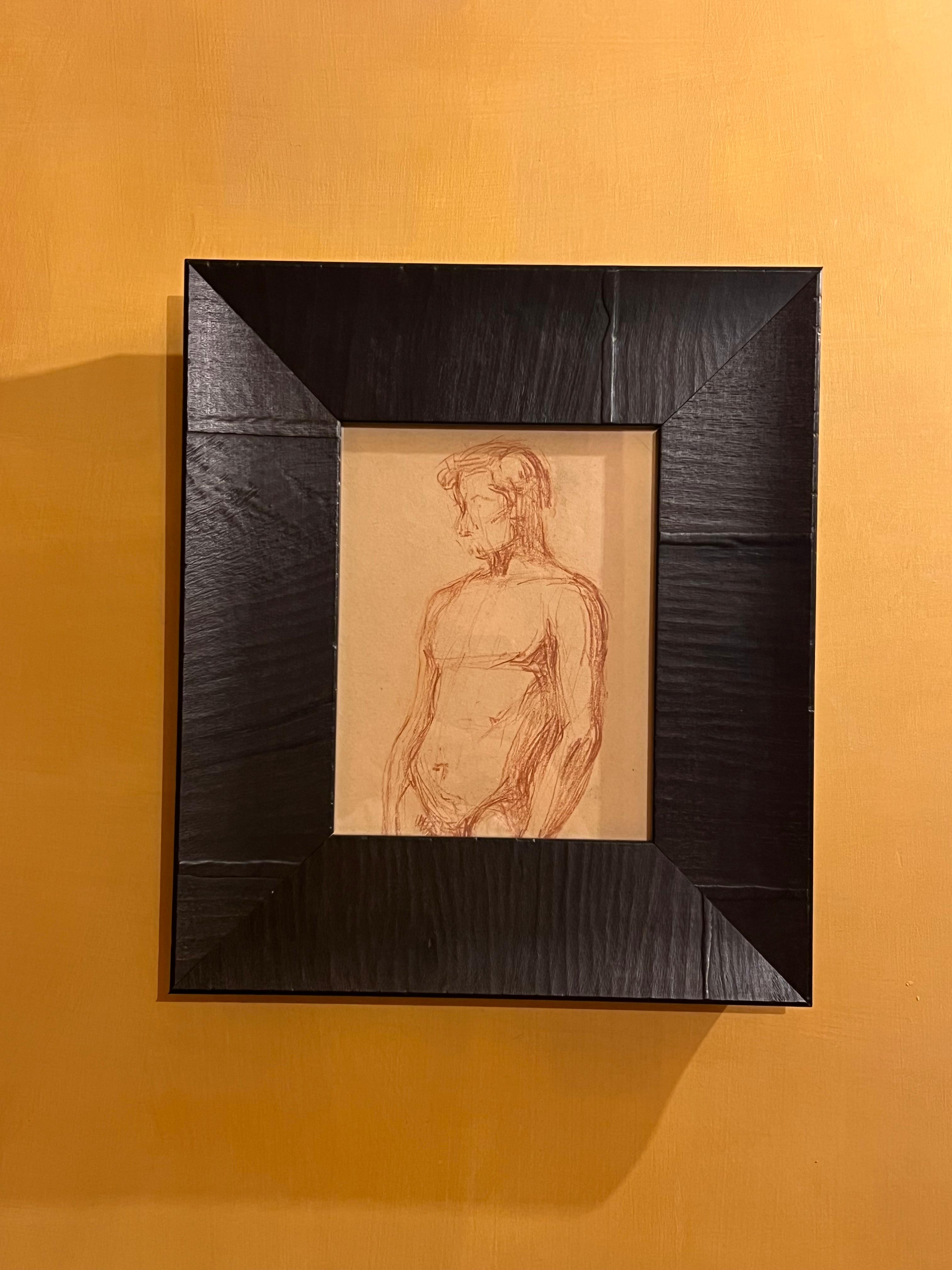 Study of a male nude in red chalk