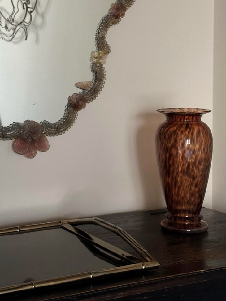 Murano Glass Vase “Tortoiseshell”, Azzurra Line, Italy, 1960s