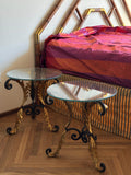 Pair of wrought iron side tables by Bartolozzi & Maioli