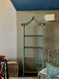 Hand-painted rattan bookcase