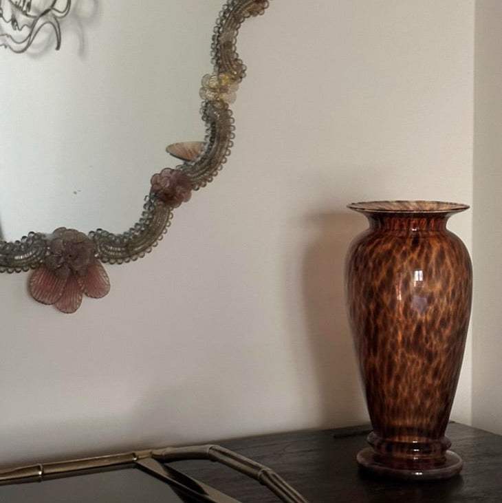 Murano Glass Vase “Tortoiseshell”, Azzurra Line, Italy, 1960s