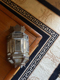 Iron and glass wall applique