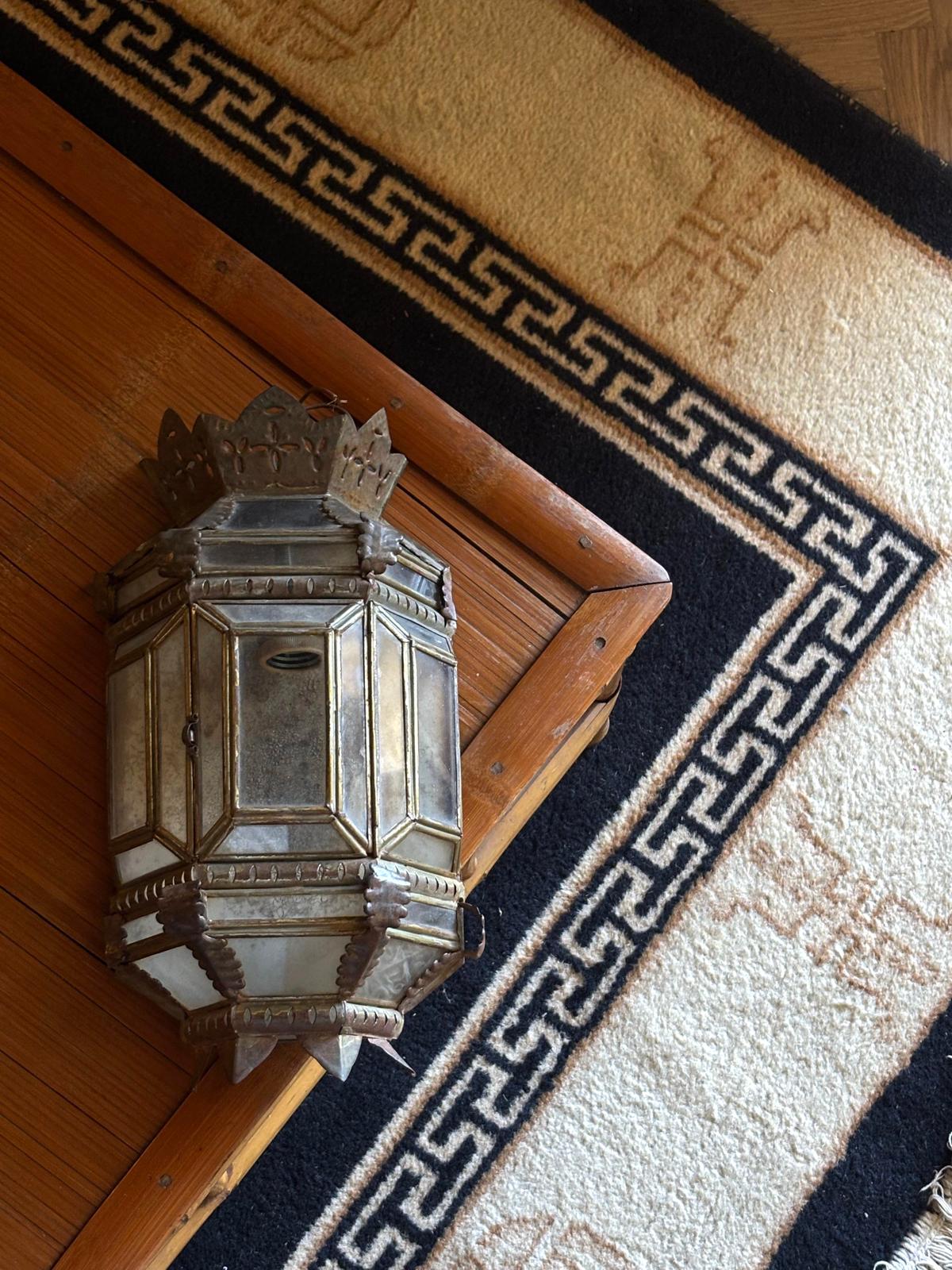 Iron and glass wall applique