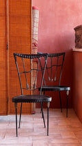A Pair of Neoclassical-Style Wrought-Iron Chairs