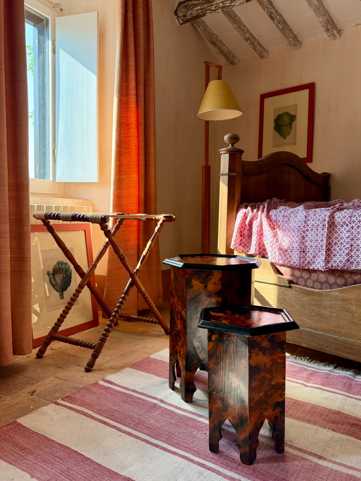 Pair of Faux Tortoiseshell Side Tables